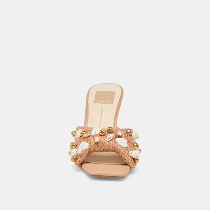 Tylah Toffee Beaded Raffia Heels | Dolce Vita Everyday