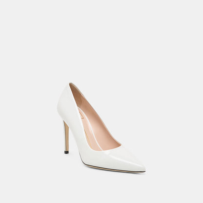 LANKY White Leather Closed-Toe Pump Stiletto Heels | Dolce Vita Quality