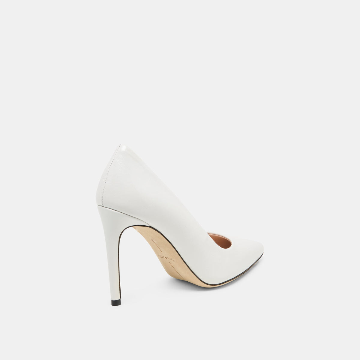 LANKY White Leather Closed-Toe Pump Stiletto Heels | Dolce Vita Quality