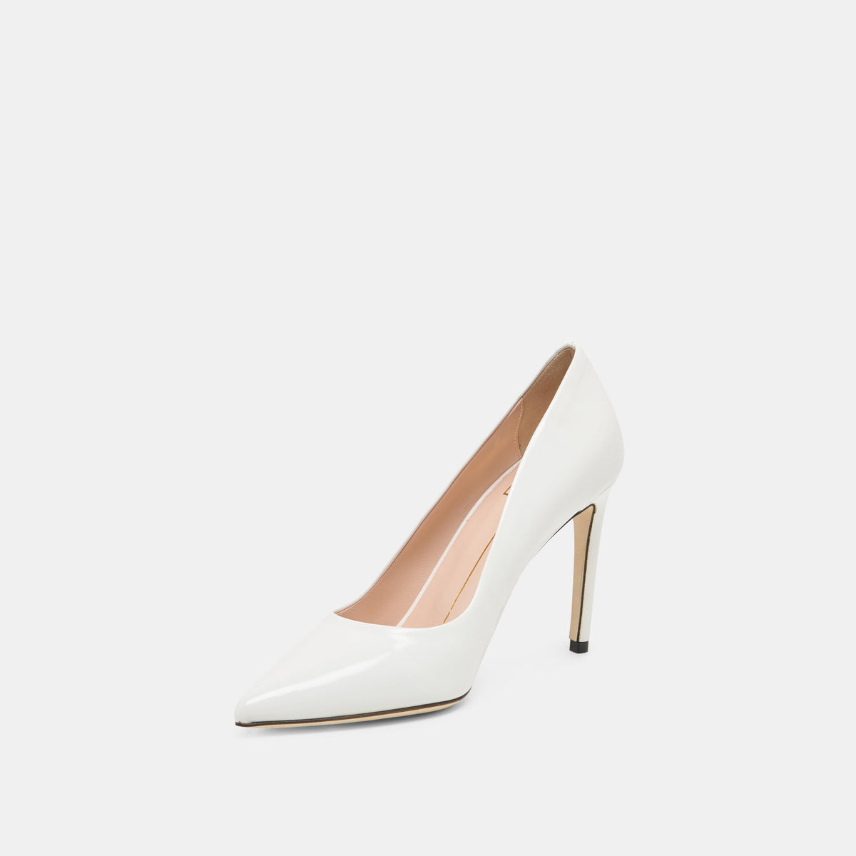 LANKY White Leather Closed-Toe Pump Stiletto Heels | Dolce Vita Quality