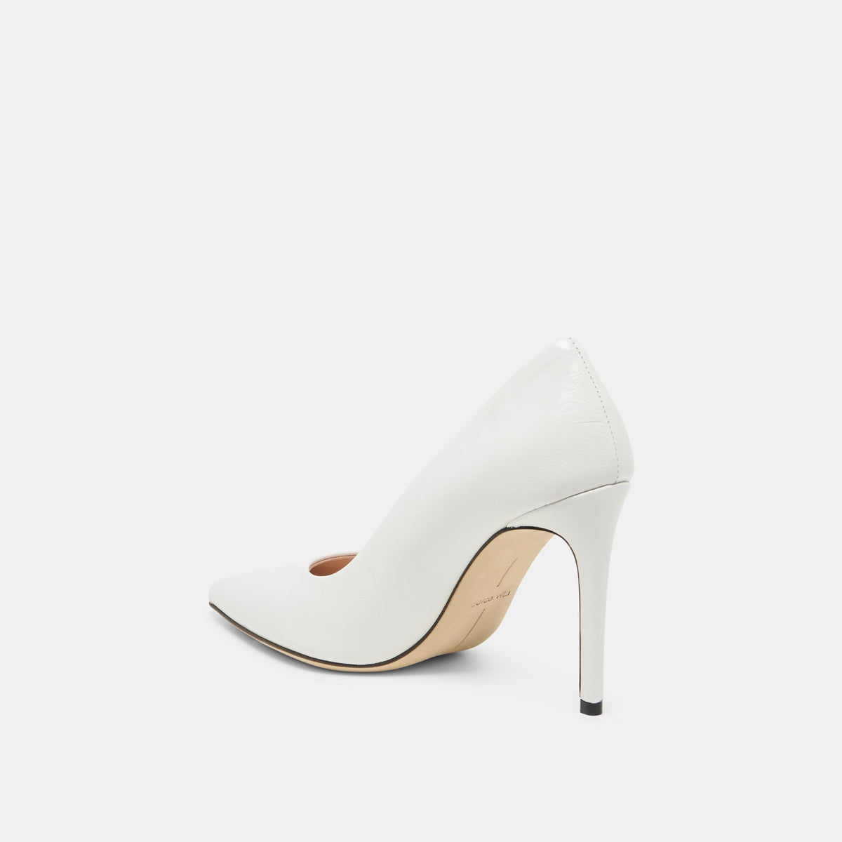 LANKY White Leather Closed-Toe Pump Stiletto Heels | Dolce Vita Quality