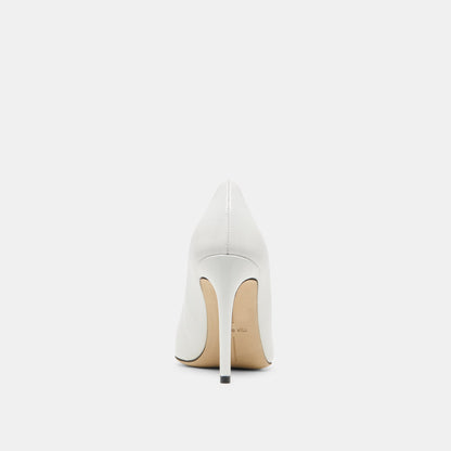 LANKY White Leather Closed-Toe Pump Stiletto Heels | Dolce Vita Quality