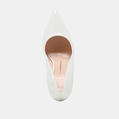 LANKY White Leather Closed-Toe Pump Stiletto Heels | Dolce Vita Quality