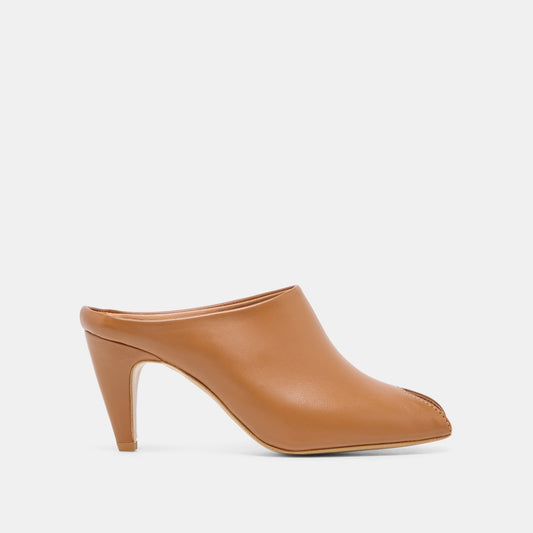 MERY Brown Leather Peep-Toe Heels | Dolce Vita Everyday