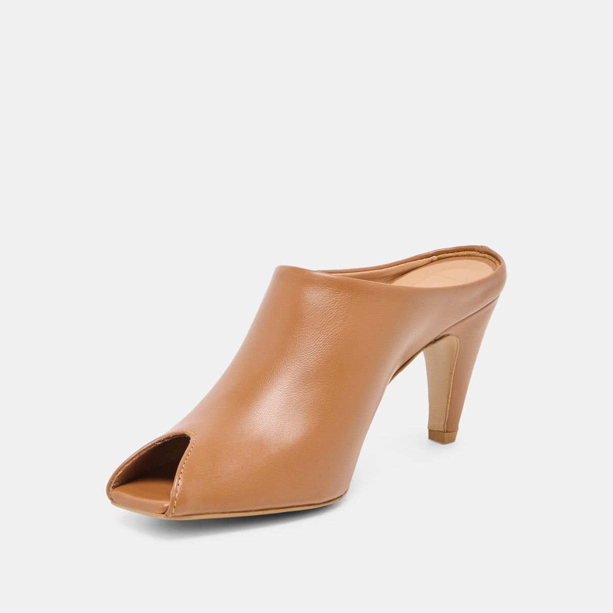 MERY Brown Leather Peep-Toe Heels | Dolce Vita Everyday