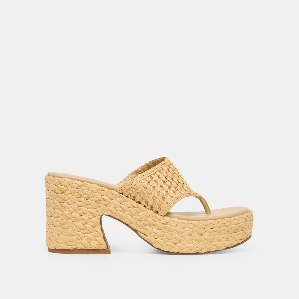 RIPPLE Lt Natural Raffia Platform Thong Block Heel | Dolce Vita Special Offer
