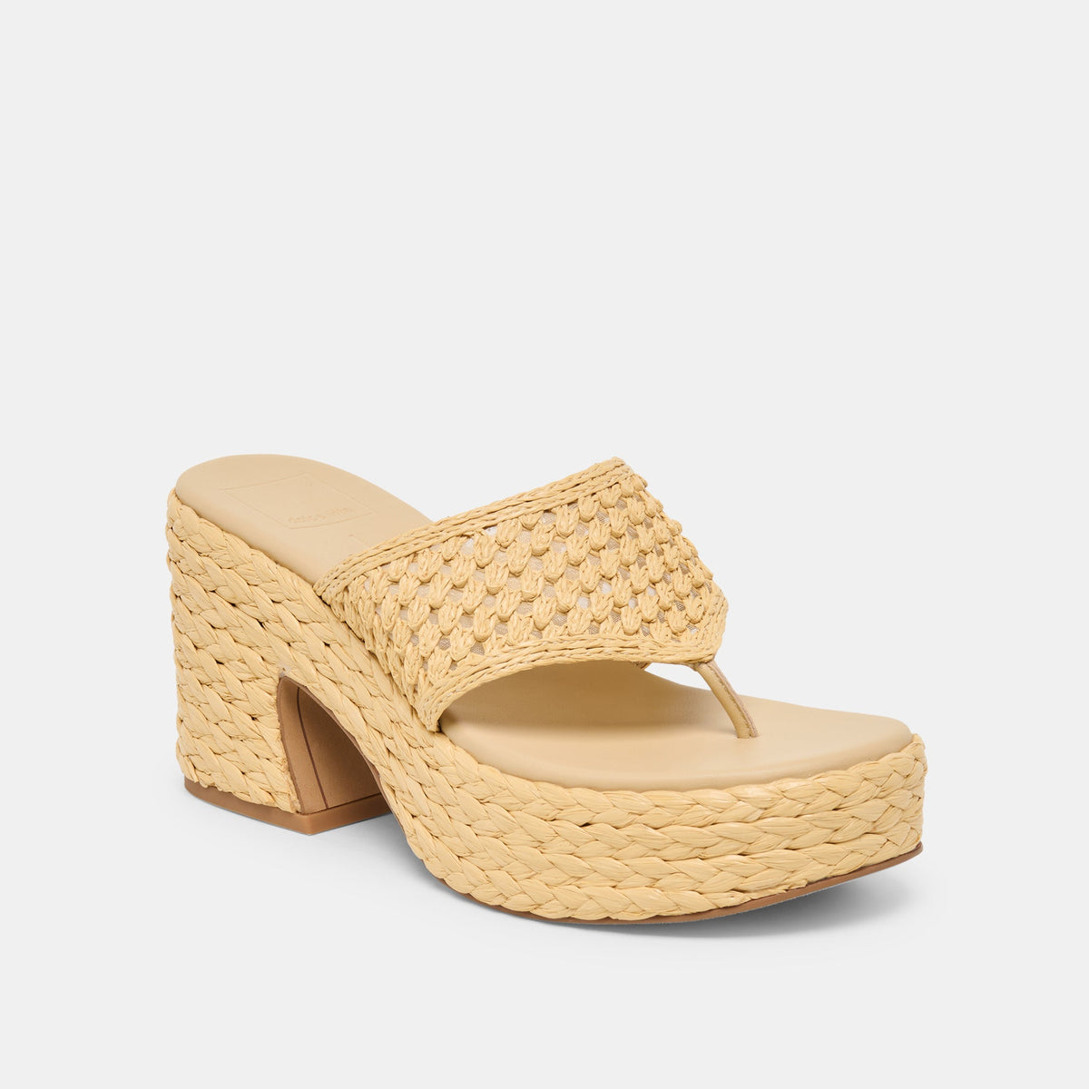 RIPPLE Lt Natural Raffia Platform Thong Block Heel | Dolce Vita Special Offer
