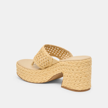 RIPPLE Lt Natural Raffia Platform Thong Block Heel | Dolce Vita Special Offer