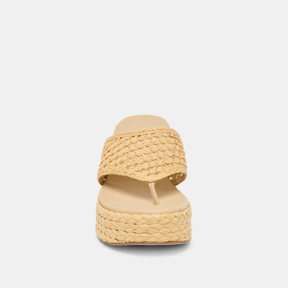 RIPPLE Lt Natural Raffia Platform Thong Block Heel | Dolce Vita Special Offer