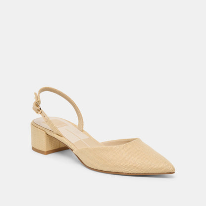 Carel Light Natural Raffia Heels | Dolce Vita Discount