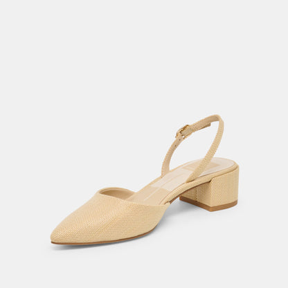 Carel Light Natural Raffia Heels | Dolce Vita Discount