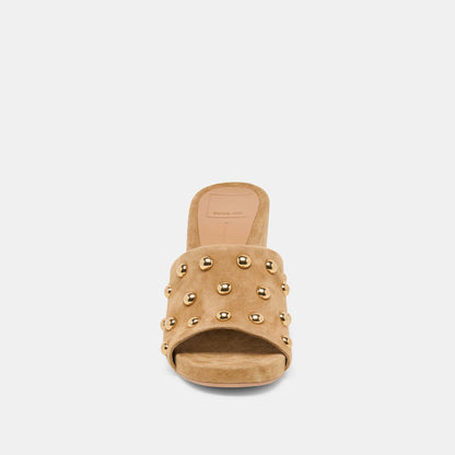 Holta Stud Lt Brown Suede Wedges | Dolce Vita Top Pick