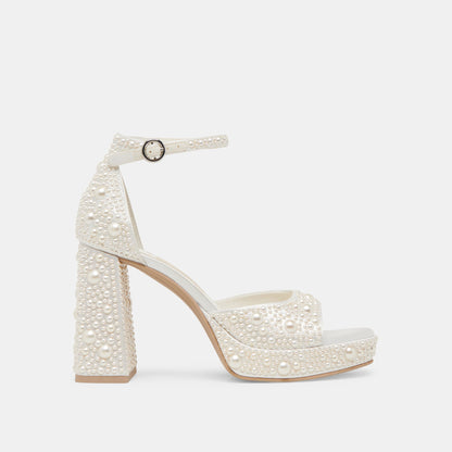 PANDRO PEARL HEELS TRUE WHITE SATIN
 – Dolce Vita | Dolce Vita Popular