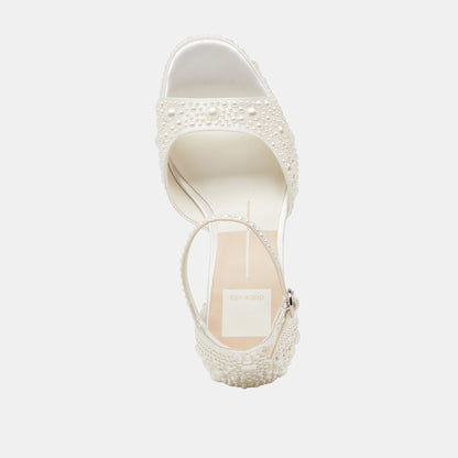 PANDRO PEARL HEELS TRUE WHITE SATIN
 – Dolce Vita | Dolce Vita Popular