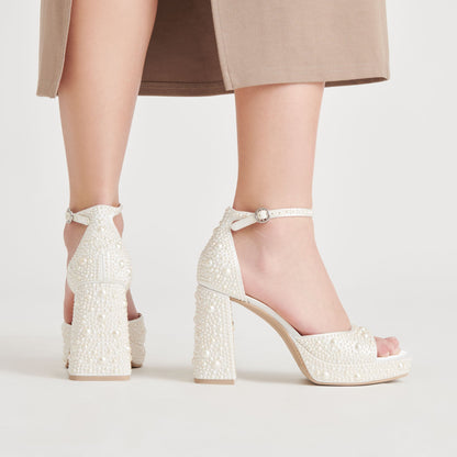 PANDRO PEARL HEELS TRUE WHITE SATIN
 – Dolce Vita | Dolce Vita Popular