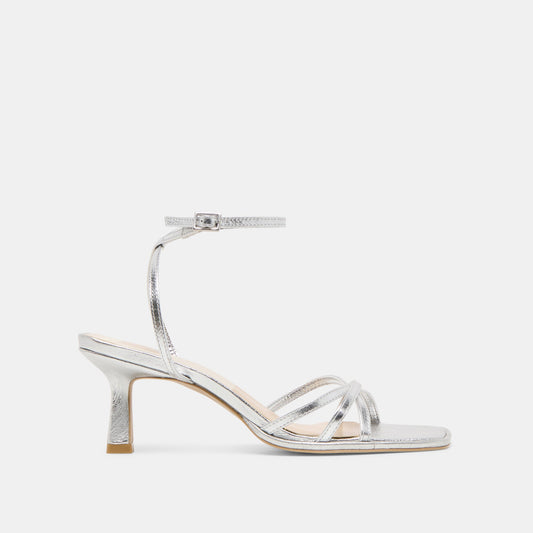 Manji Silver Metallic Leather Heels | Dolce Vita Premium
