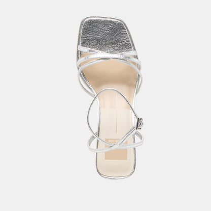Manji Silver Metallic Leather Heels | Dolce Vita Premium