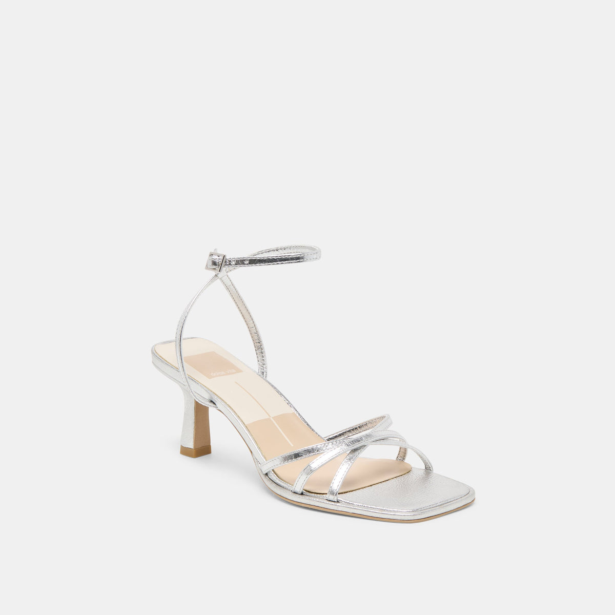 Manji Silver Metallic Leather Heels | Dolce Vita Premium