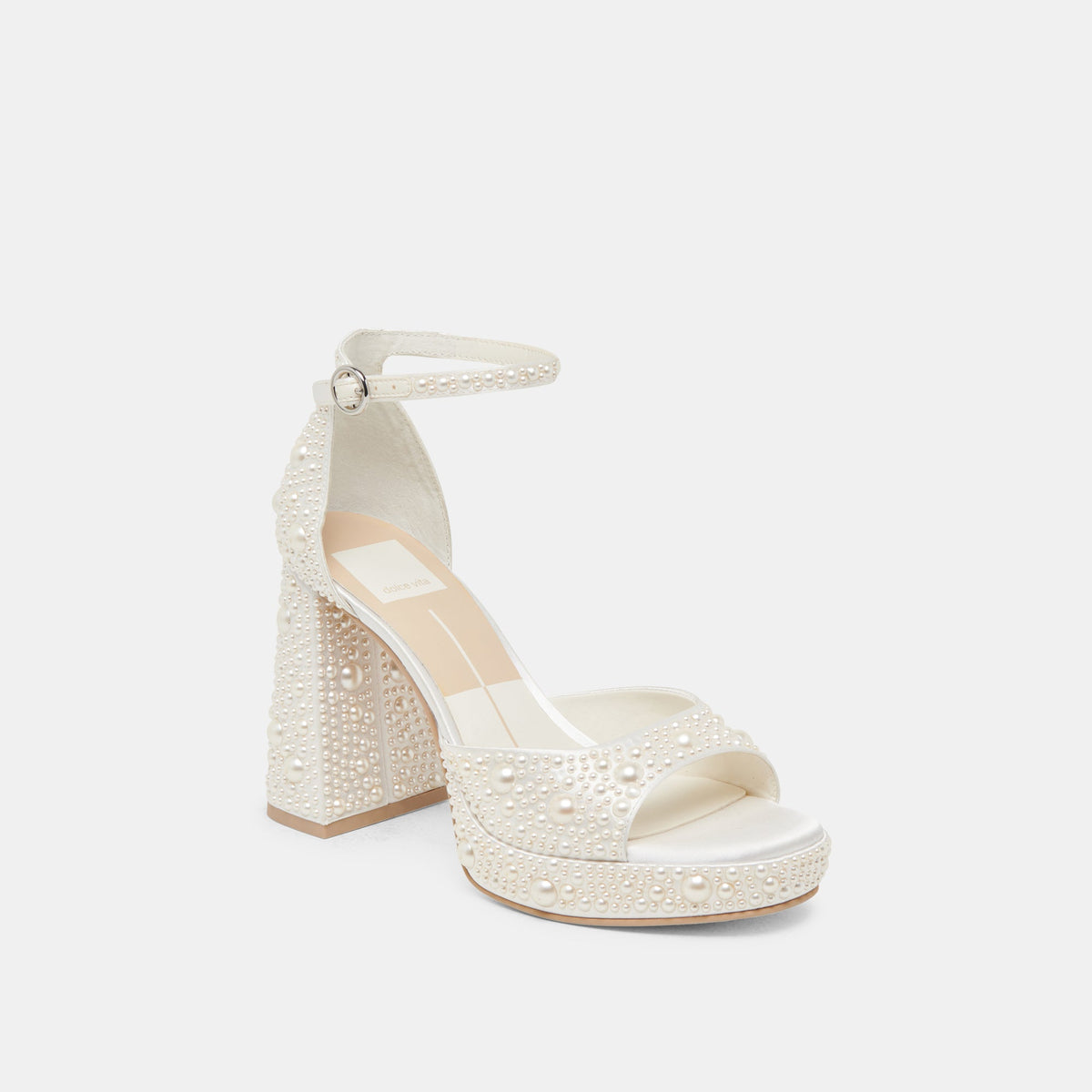 PANDRO PEARL WIDE HEELS TRUE WHITE SATIN
 – Dolce Vita | Dolce Vita Smart Buy