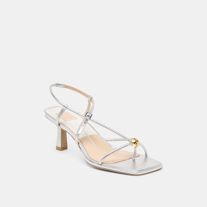 Mylee Silver Distressed Leather Heels | Dolce Vita Premium