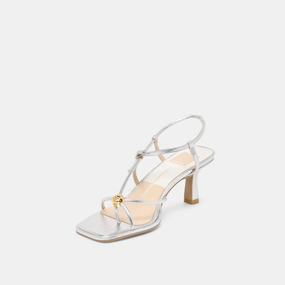 Mylee Silver Distressed Leather Heels | Dolce Vita Premium