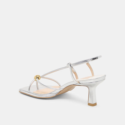 Mylee Silver Distressed Leather Heels | Dolce Vita Premium