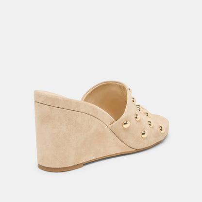 Holta Stud Camel Suede Wedges | Dolce Vita Latest