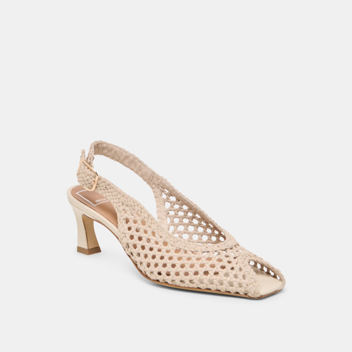 REMLA Bone Woven Leather Peep-Toe Kitten Heel | Dolce Vita Featured