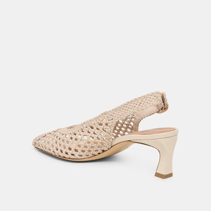 REMLA Bone Woven Leather Peep-Toe Kitten Heel | Dolce Vita Featured
