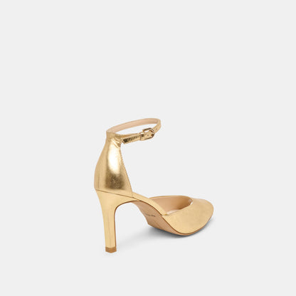 Serlo Gold Crinkle Patent Heels | Dolce Vita Hot Sale