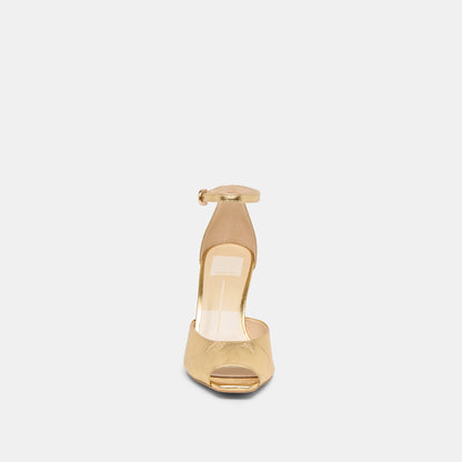 Serlo Gold Crinkle Patent Heels | Dolce Vita Hot Sale
