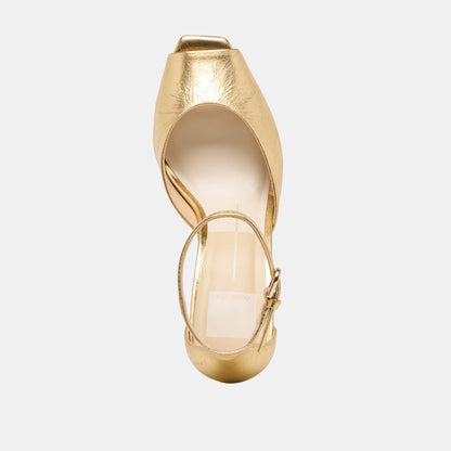 Serlo Gold Crinkle Patent Heels | Dolce Vita Hot Sale