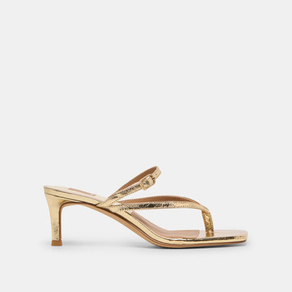 Biaga Gold Distressed Leather Heels | Dolce Vita Sale