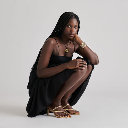 Biaga Gold Distressed Leather Heels | Dolce Vita Sale