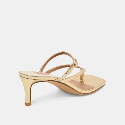 Biaga Gold Distressed Leather Heels | Dolce Vita Sale