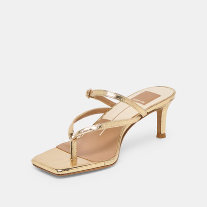 Biaga Gold Distressed Leather Heels | Dolce Vita Sale