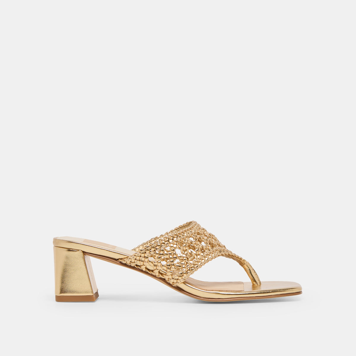 Barlo Gold Woven Stella Heels | Dolce Vita Smart Buy