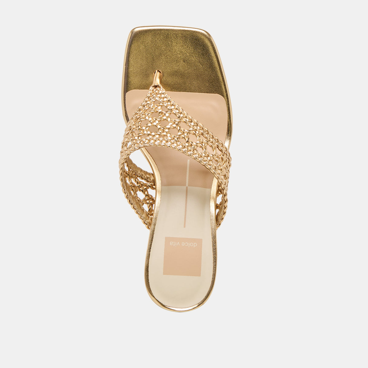 Barlo Gold Woven Stella Heels | Dolce Vita Smart Buy
