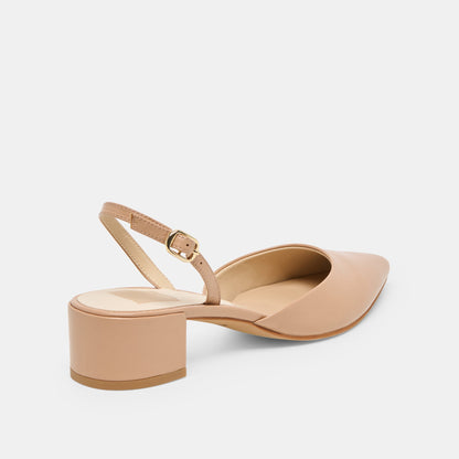 Carel Lt Tan Crinkle Patent Leather Heels | Dolce Vita Exclusive
