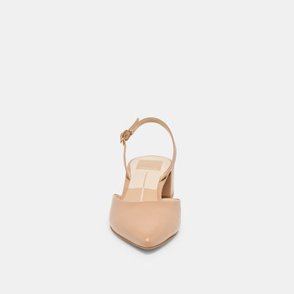 Carel Lt Tan Crinkle Patent Leather Heels | Dolce Vita Exclusive