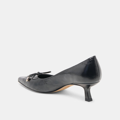 Clarie Midnight Crinkle Patent Leather Heels | Dolce Vita Exclusive