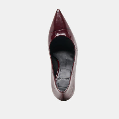 Misty Burgundy Croco Embossed Leather Heels | Dolce Vita Exclusive