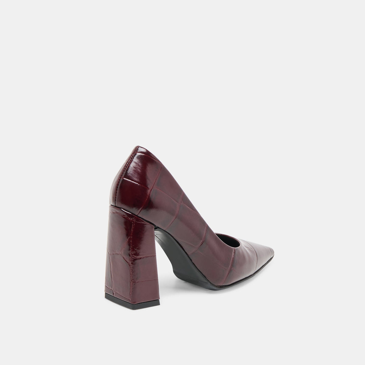 Misty Burgundy Croco Embossed Leather Heels | Dolce Vita Exclusive