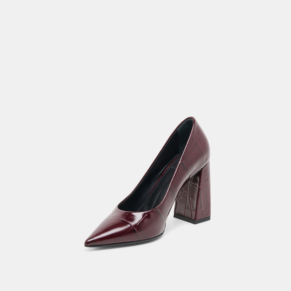 Misty Burgundy Croco Embossed Leather Heels | Dolce Vita Exclusive