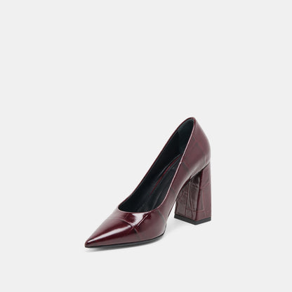 Misty Burgundy Croco Embossed Leather Heels | Dolce Vita Exclusive