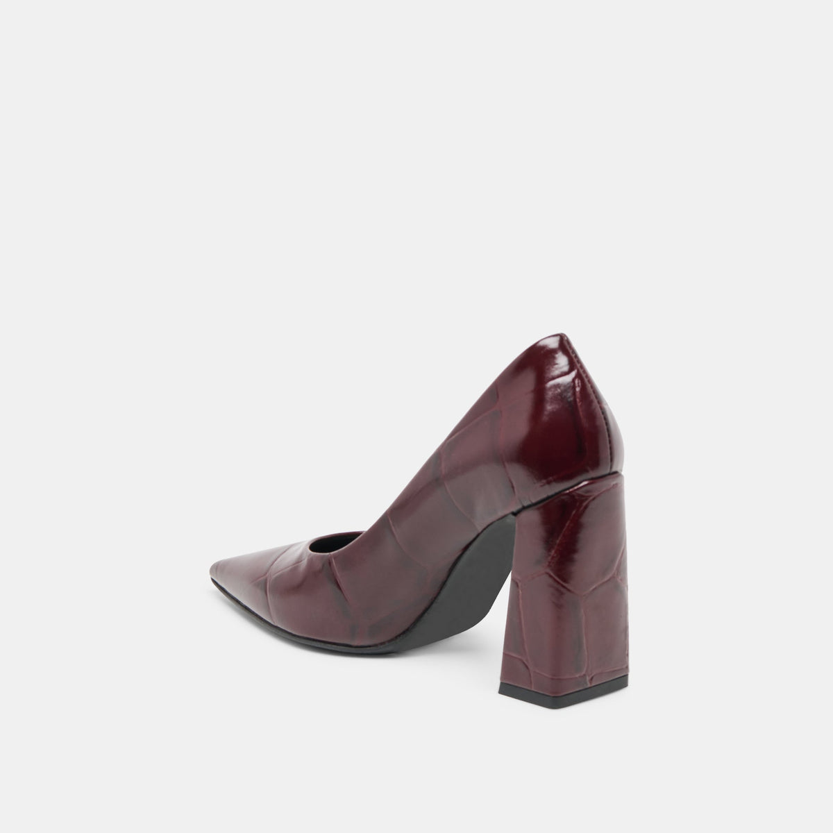 Misty Burgundy Croco Embossed Leather Heels | Dolce Vita Exclusive