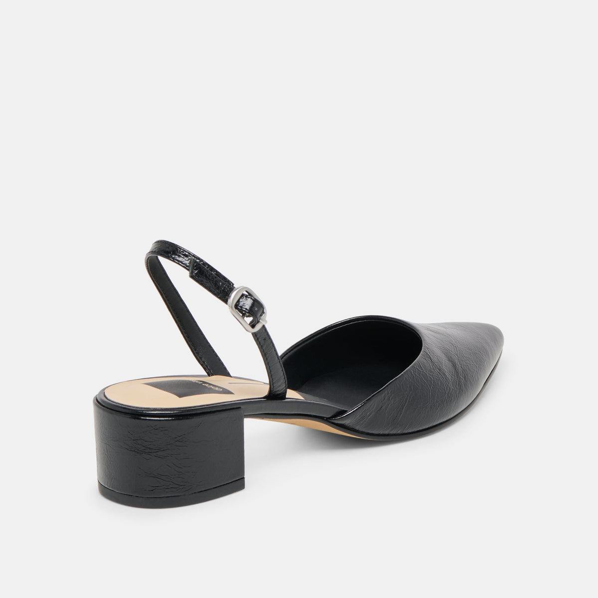 Carel Midnight Crinkle Patent Leather Heels | Dolce Vita Latest