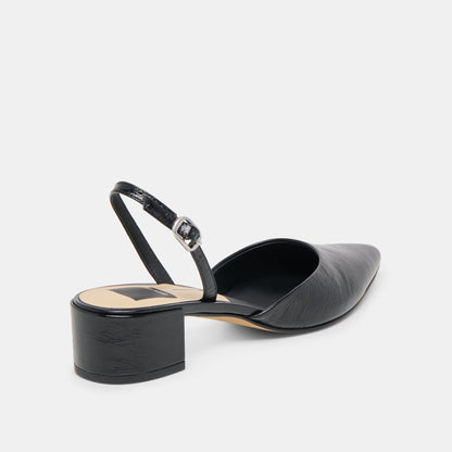 Carel Midnight Crinkle Patent Leather Heels | Dolce Vita Latest