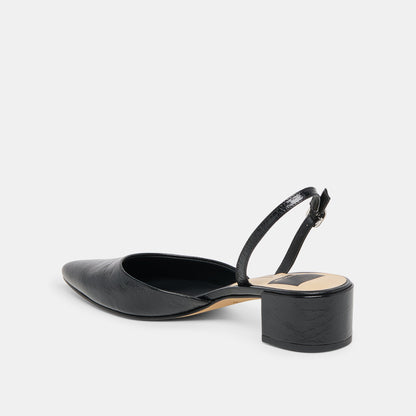 Carel Midnight Crinkle Patent Leather Heels | Dolce Vita Latest