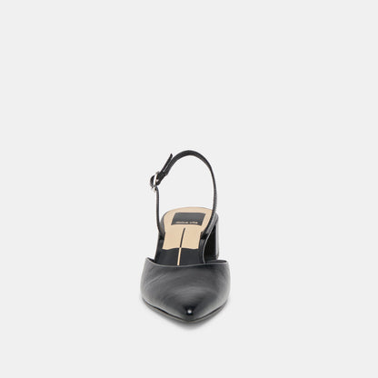 Carel Midnight Crinkle Patent Leather Heels | Dolce Vita Latest